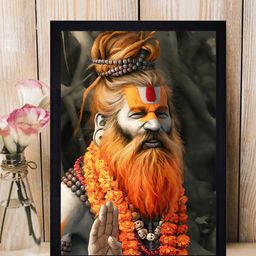 Gallery99 Grey & Orange Saint Printed Framed Wall Art-image-59