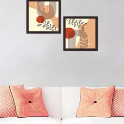 WENS Set Of 2 Abstract Line Art Printed Framed Wall Art-9