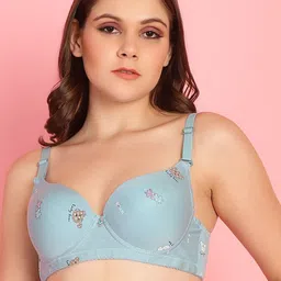 PrettyCat Graphic Printed Full Coverage Lightly Padded Cotton T-shirt Bra- All Day Comfort-picture-28
