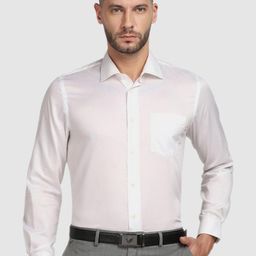 Blackberrys Men White Slim Fit Solid Cotton Formal Shirt-image-38