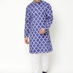 Hangup Men Printed Kurta with Pyjamas-11