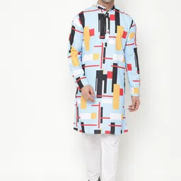 Hangup Men Geometric Printed Kurta with Trouser-7