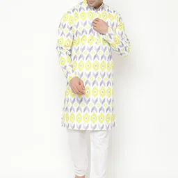 Hangup Men Printed Kurta with Pyjamas-34
