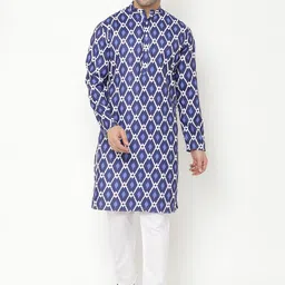 Hangup Men Printed Kurta with Pyjamas-57