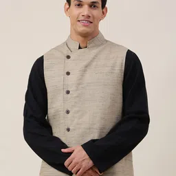 Fabindia Mandarin Collar Nehru Jacket-image-4