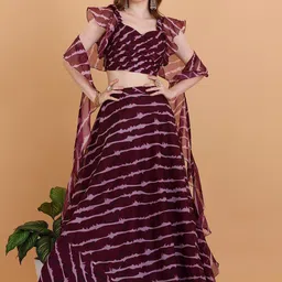 Ethnovog Printed Ready to Wear Lehenga & Blouse With Dupatta-34
