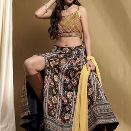 Biba Printed Ready to Wear Lehenga & Blouse With Dupatta-image-30