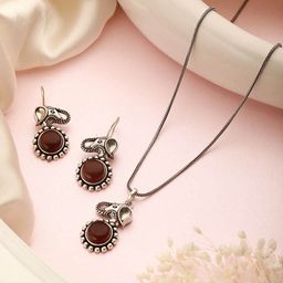 Saraf RS Jewellery Rhodium-Plated American Diamond	Stone-Studded Jewellery Set-image-75