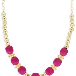 AKSHARA Girls Gold-Plated & Beaded Silk Thread Jewellery Set-39