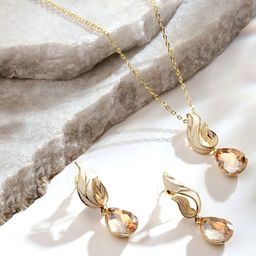 Cierra Gold-Plated Stone-Studded Jewellery Set-34