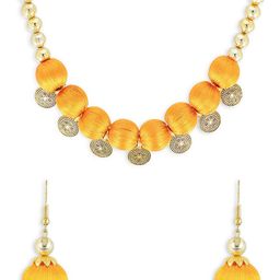 AKSHARA Girls Gold-Plated Stone-Studded & Pearl Beaded Jewellery Set-34