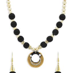 AKSHARA Girls Gold-Plated Stone-Studded & Beaded Jewellery Set-25