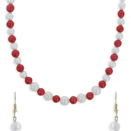AKSHARA Gold-Plated Stone-Studded & Pearl Beaded Jewellery Set-36