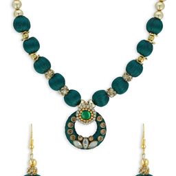 AKSHARA Girls Gold-Plated Stone-Studded & Beaded Jewellery Set-17