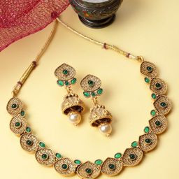 PANASH Gold Plated Artificial Stones and Beads Jewellery Set-41