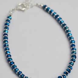 Arte Jewels 925 Sterling Silver Blue Beads Bracelet-10