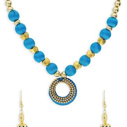 AKSHARA Gold-Plated Stone-Studded & Pearl Beaded Jewellery Set-58
