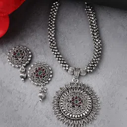 Sukkhi Rhodium Plated AD-Studded Jewellery Set-picture-29