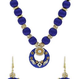 AKSHARA Girls Gold-Plated Stone Studded & Beaded Jewellery Set-41