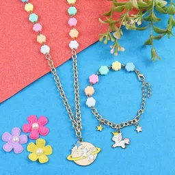 Asthetika Girls Unicorn Galaxy Charm Jewellery Set-55