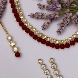 OOMPH Kundan-Studded & Beaded Jewellery Set-11