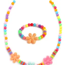 EL REGALO Girls Orange & Multicolored Beaded Jewellery Set-image-66