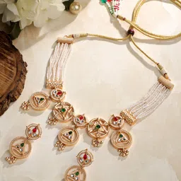 ASMITTA JEWELLERY Gold-Plated Beaded Choker Jewellery Set-37