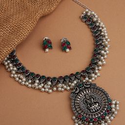 Fida Oxidised Silver-Plated German Silver Jewellery Set-image-35