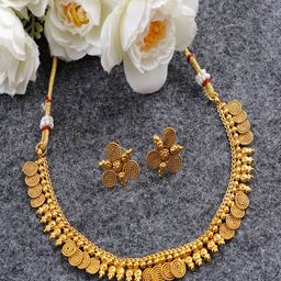 UNIVERSITY TRENDZ Women Gold-Plated Traditional Coin Artificial Beaded Jewellery Set-image-18
