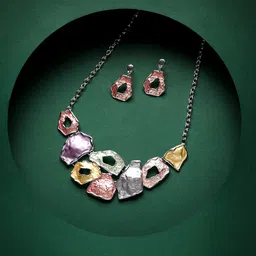 SOHI Silver-Plated Textured Jewellery Set-picture-21