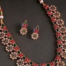 OOMPH Gold-Plated Stone Studded Jewellery Set-32