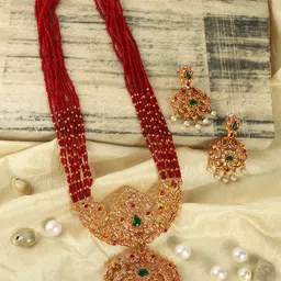 StileAdda Gold-Plated Stone-Studded Jewellery Set-49