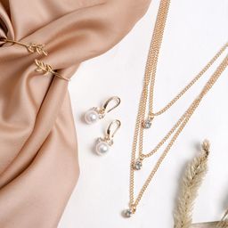 JOKER & WITCH Gold-Plated Stone-Studded Jewellery Set-image-38