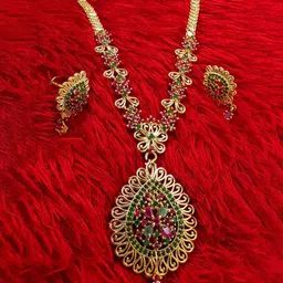 Anujeet Fashion Hub Gold-Plated Stone Studded Jewellery Set-27