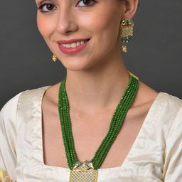 SOHI Gold Plated Stone Studded Jewellery Set-image-81