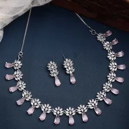 Anouk Rhodium-Plated American Diamond Studded Jewellery Set-14