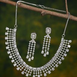 Kennice Silver-Plated AD-Studded Jewellery Set-image-17