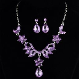Yellow Chimes Silver-Plated Crystal-Studded Jewellery Set-image-70