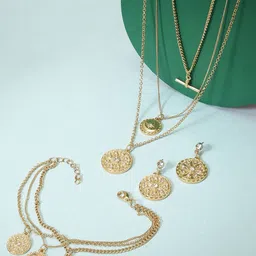 AMI Gold-Plated Contemporary Layered Jewellery Set-36