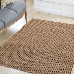MRIC Beige & Black Rectangle  Jute  Rug for Living Room Carpet-13