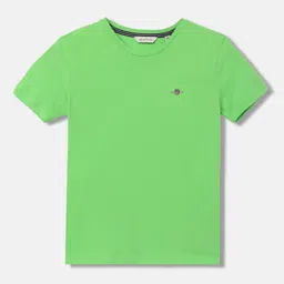 GANT Solid Round Neck Regular Fit T-Shirt-picture-30