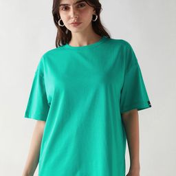 Bewakoof Women Solid Round Neck Cotton T-shirt-image-60