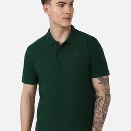 hummel Men Green Polo Collar T-shirt-picture-2