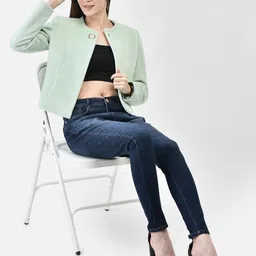 Crimsoune Club Slim-Fit Round Neck Crop Length Coat-picture-42