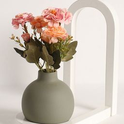 Bonhomie Pink & Peach Carnation Faux Decorative  Artificial Flower Bouquet-43