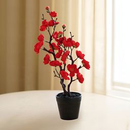Ekhasa Red 1 Pieces Blossom Artificial Flower With Pot-19
