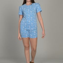MAYSIXTY Floral Printed Pure Cotton Top With Shorts-picture-47