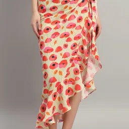 Beau Design Floral Printed Swimwear Cover up Skirt-image-24