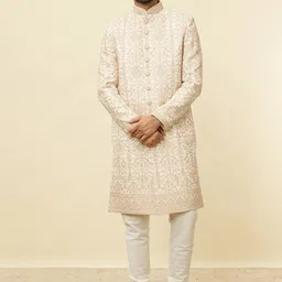 Manyavar Men Self-Design Sherwani Set-image-90