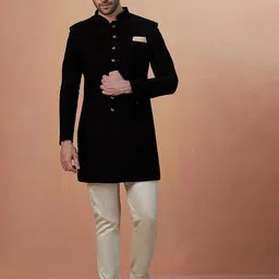 Manyavar Self-Design Traditional Indo Western Sherwani Set-picture-19